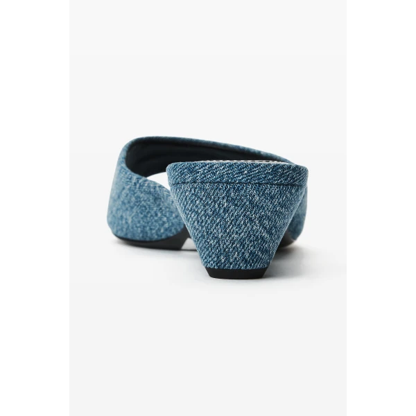 Alexander Wang Cher 35mm Kitten Mule in Blue | Mules | Luxury Shoes 