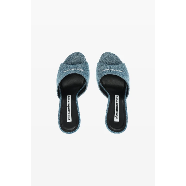 Alexander Wang Cher 35mm Kitten Mule in Blue | Mules | Luxury Shoes 