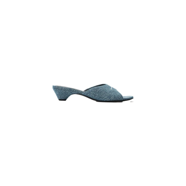 Alexander Wang Cher 35mm Kitten Mule in Blue | Luxury Shoes 