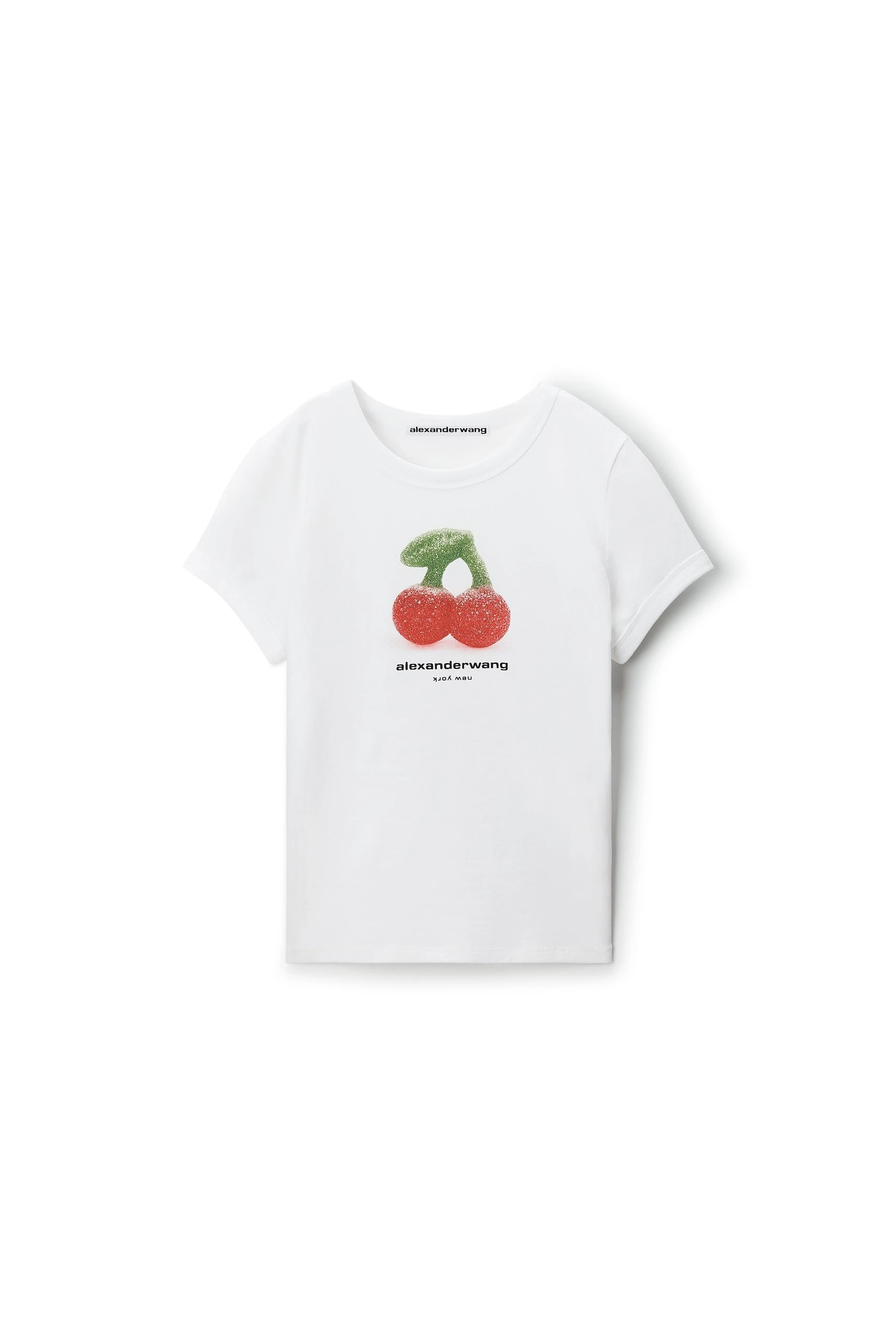Alexander Wang Cherry Graphic Tee with Contrast Trim in White Alexander Wang Cherry Graphic Tee with Contrast Trim in White | Luxury Shoes
