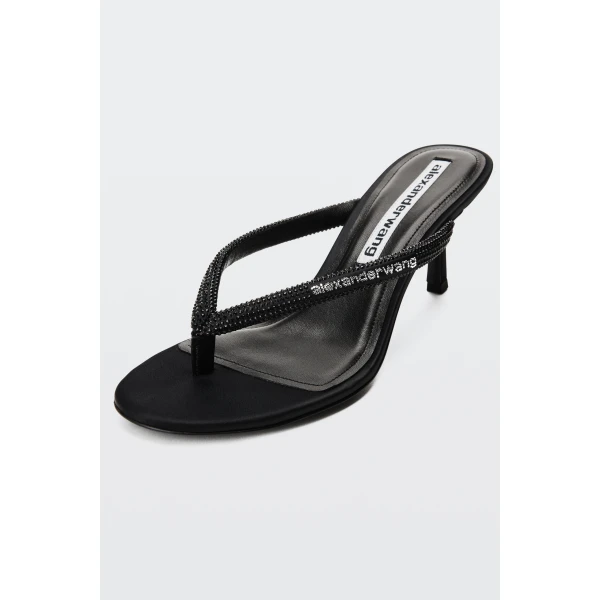 Alexander Wang Courtney 65mm Thong Logo Sandal in Black | Sandals | Luxury Shoes 