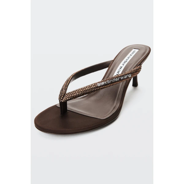 Alexander Wang Courtney 65mm Thong Logo Sandal in Brown | Sandals | Luxury Shoes 