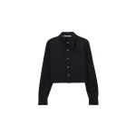 Alexander Wang Cropped Button-Down Shirt in Black | Luxury Shoes 