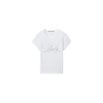 Alexander Wang Crystal Hotfix Baby Graphic Fitted Tee in White | Luxury Shoes 