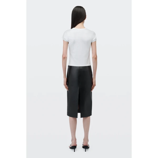 Alexander Wang Crystal Hotfix Baby Graphic Fitted Tee in White | T-shirts | Luxury Shoes 