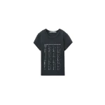 Alexander Wang Crystal Hotfix Card Graphic Fitted Tee in Washed Black | Luxury Shoes 