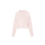 Alexander Wang Crystal Hotfix Cropped Cardigan in Light Pink | Luxury Shoes 
