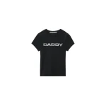 Alexander Wang Crystal Hotfix Daddy Graphic Fitted Tee in Black | Luxury Shoes 