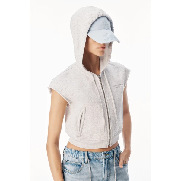 Alexander Wang Crystal Hotfix Drawcord Short in Light Bleach | Denim Shorts | Luxury Shoes 