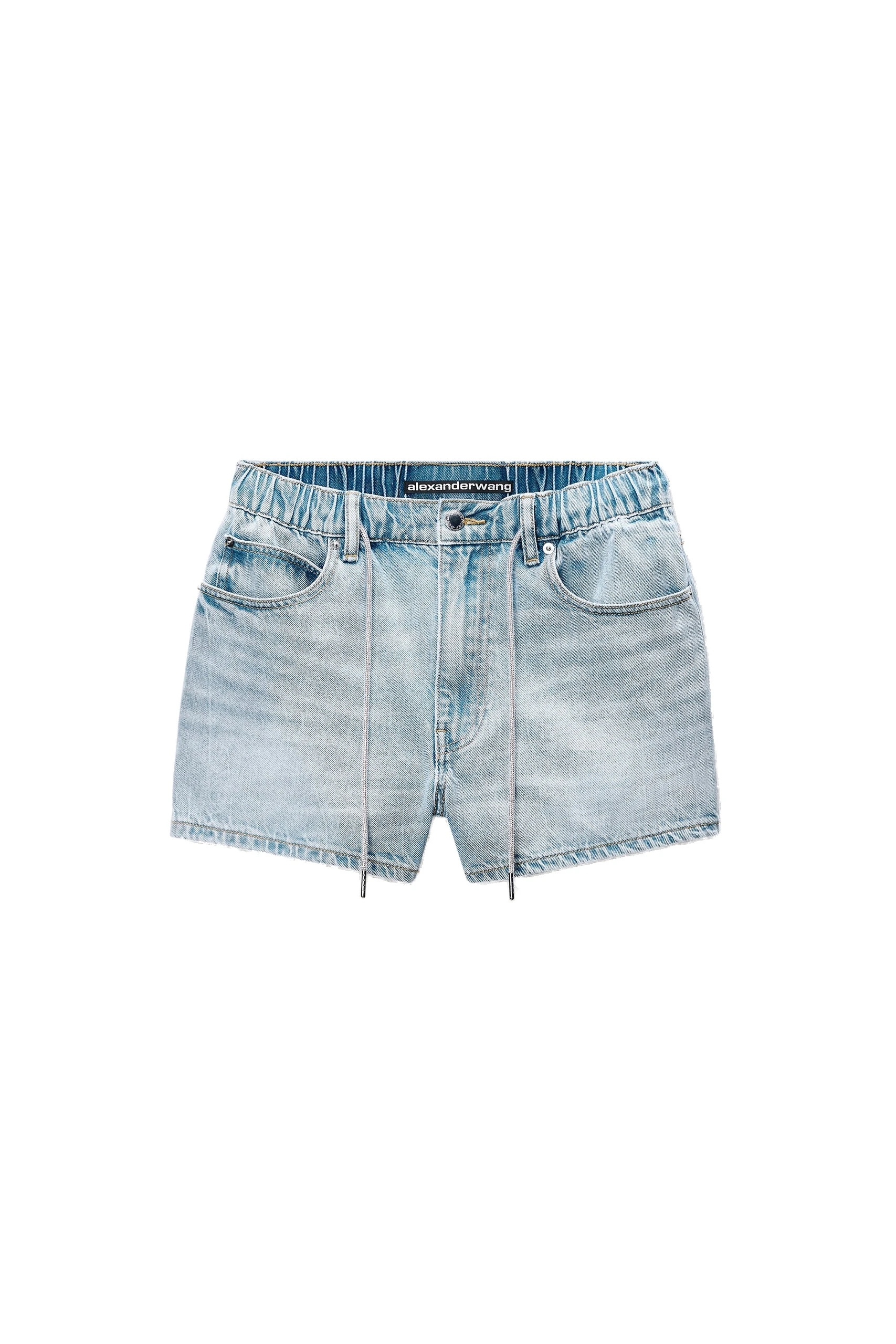 Alexander Wang Crystal Hotfix Drawcord Short in Light Bleach Alexander Wang Crystal Hotfix Drawcord Short in Light Bleach | Luxury Shoes
