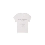 Alexander Wang Crystal Hotfix Gradient Logo Fitted Tee in White | Luxury Shoes 