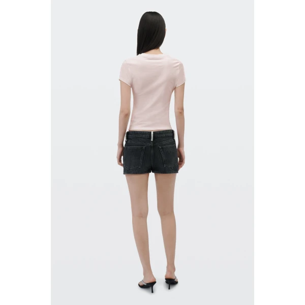 Alexander Wang Crystal Hotfix I Heart AW Tee in Light Pink | T-shirts | Luxury Shoes 