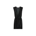 Alexander Wang Crystal Hotfix Knotted Deep V-Neck Tank Dress in Black | Luxury Shoes 
