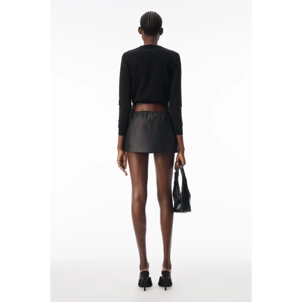 Alexander Wang Crystal Hotfix Logo Cardigan in Black | Cardigan | Luxury Shoes 