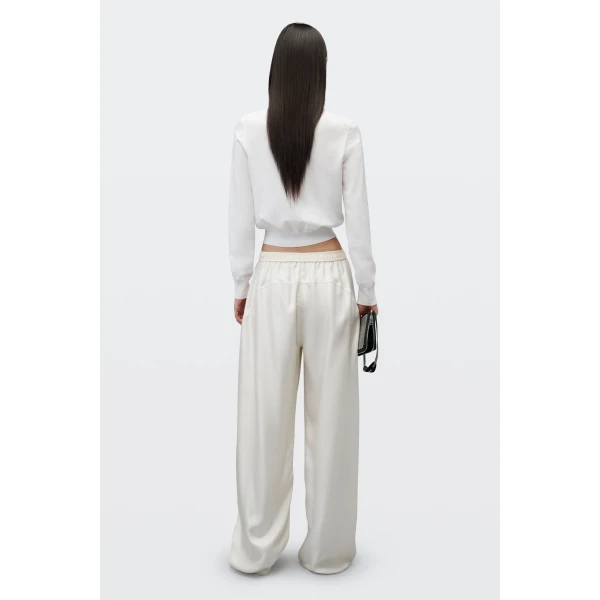 Alexander Wang Crystal Hotfix Logo Cardigan in Soft White | Cardigan | Luxury Shoes 