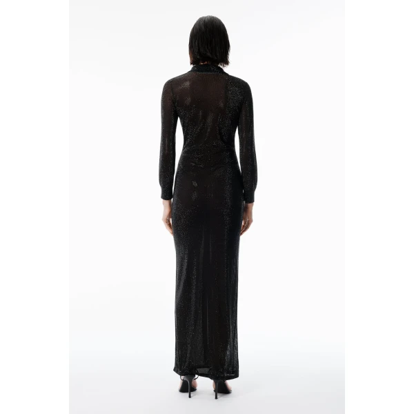 Alexander Wang Crystal Hotfix Polo Maxi Dress in Black | Maxi Dresses | Luxury Shoes 