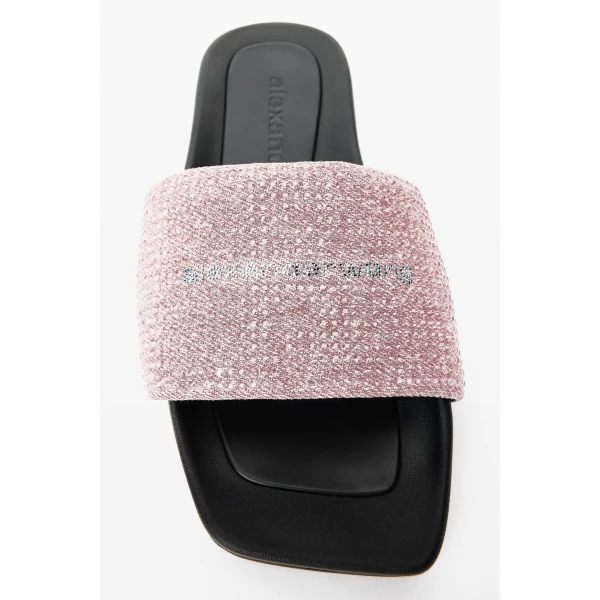 Alexander Wang Crystal Hotfix Pool Slide in Pink | Flip Flops & Slides | Luxury Shoes 