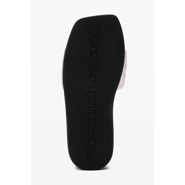 Alexander Wang Crystal Hotfix Pool Slide in Pink | Flip Flops & Slides | Luxury Shoes 