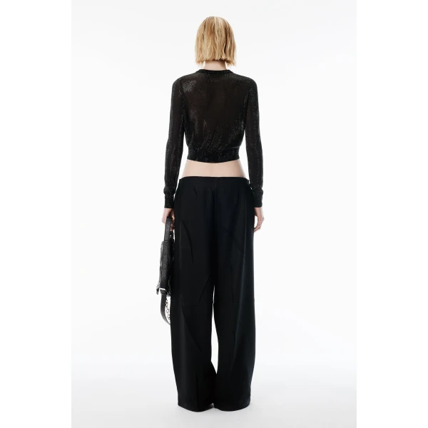 Alexander Wang Crystal Hotfix Pullover in Black | Sweaters | Luxury Shoes 