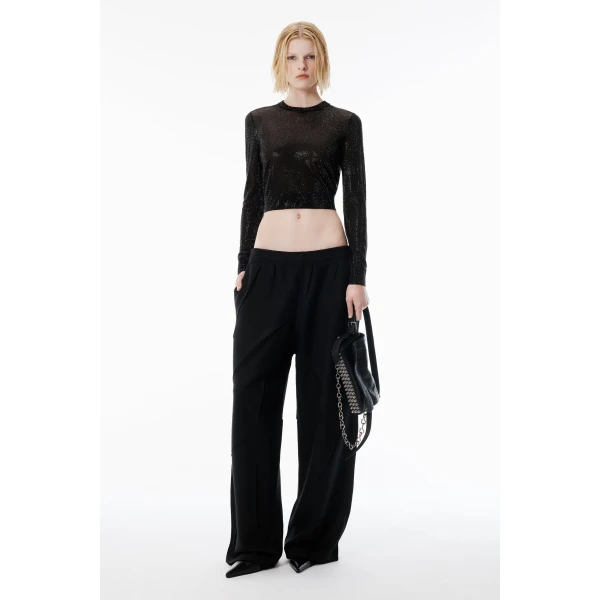 Alexander Wang Crystal Hotfix Pullover in Black | Sweaters | Luxury Shoes 