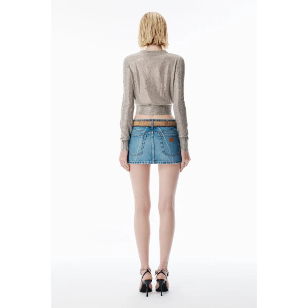 Alexander Wang Crystal Hotfix Pullover in Champagne | Sweaters | Luxury Shoes 