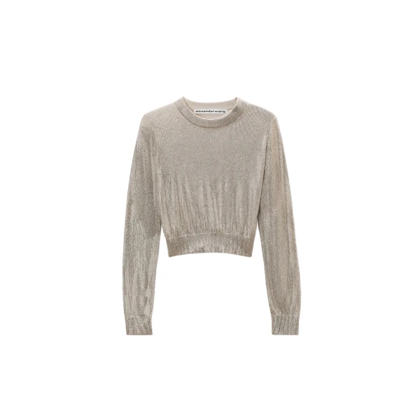 Crystal Hotfix Pullover in Champagne