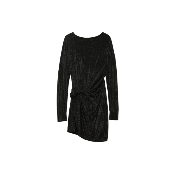 Alexander Wang Crystal Hotfix Twist Boatneck Dress in Black | Luxury Shoes 