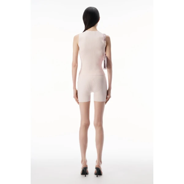 Alexander Wang Debossed Logo Bike Short in Ballet Pink | Shorts | Luxury Shoes 
