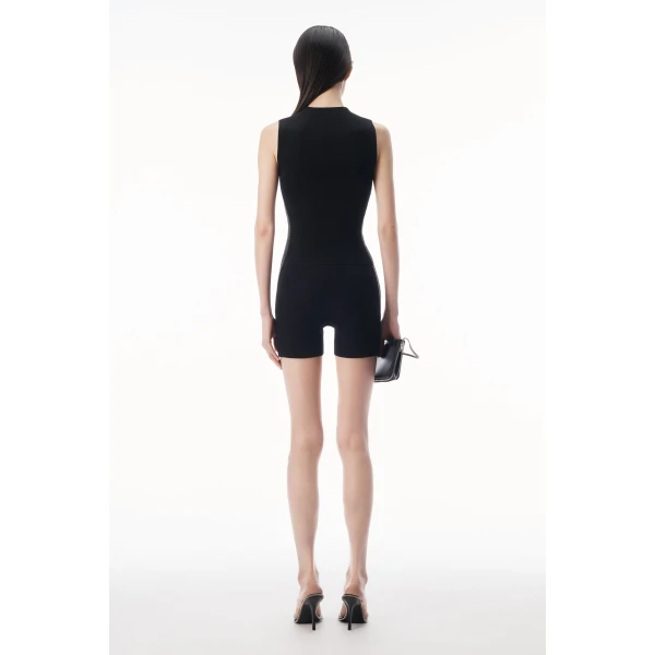 Alexander Wang Debossed Logo Bike Short in Black | Shorts | Luxury Shoes 