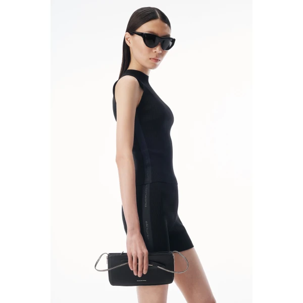 Alexander Wang Debossed Logo Bike Short in Black | Shorts | Luxury Shoes 