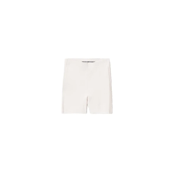 Alexander Wang Debossed Logo Bike Short in Optic White | Luxury Shoes 