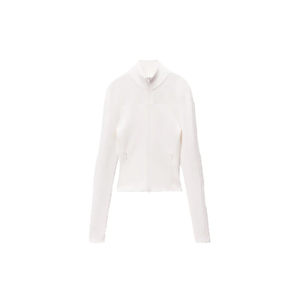 Alexander Wang Debossed Logo Fitted Jacket in Optic White | Luxury Shoes 