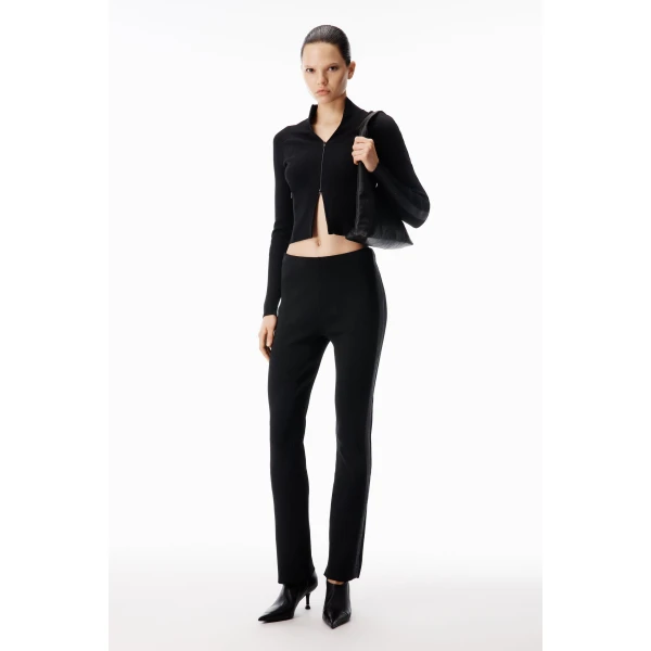 Alexander Wang Debossed Logo Fitted Pant in Black | Pants | Luxury Shoes 
