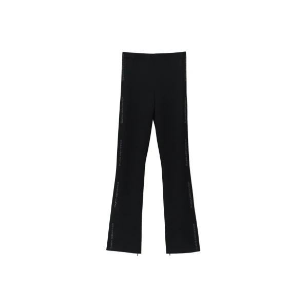 Debossed Logo Fitted Pant in Black