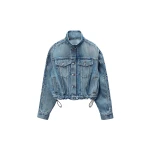 Alexander Wang Denim Track Jacket in Vintage Light Indigo | Luxury Shoes 