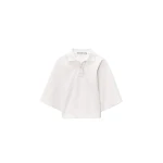Alexander Wang Draped Sleeve Fitted Polo in Vintage White | Luxury Shoes 