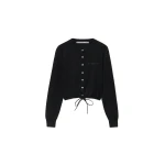 Alexander Wang Drawstring Hem Cardigan in Black | Luxury Shoes 