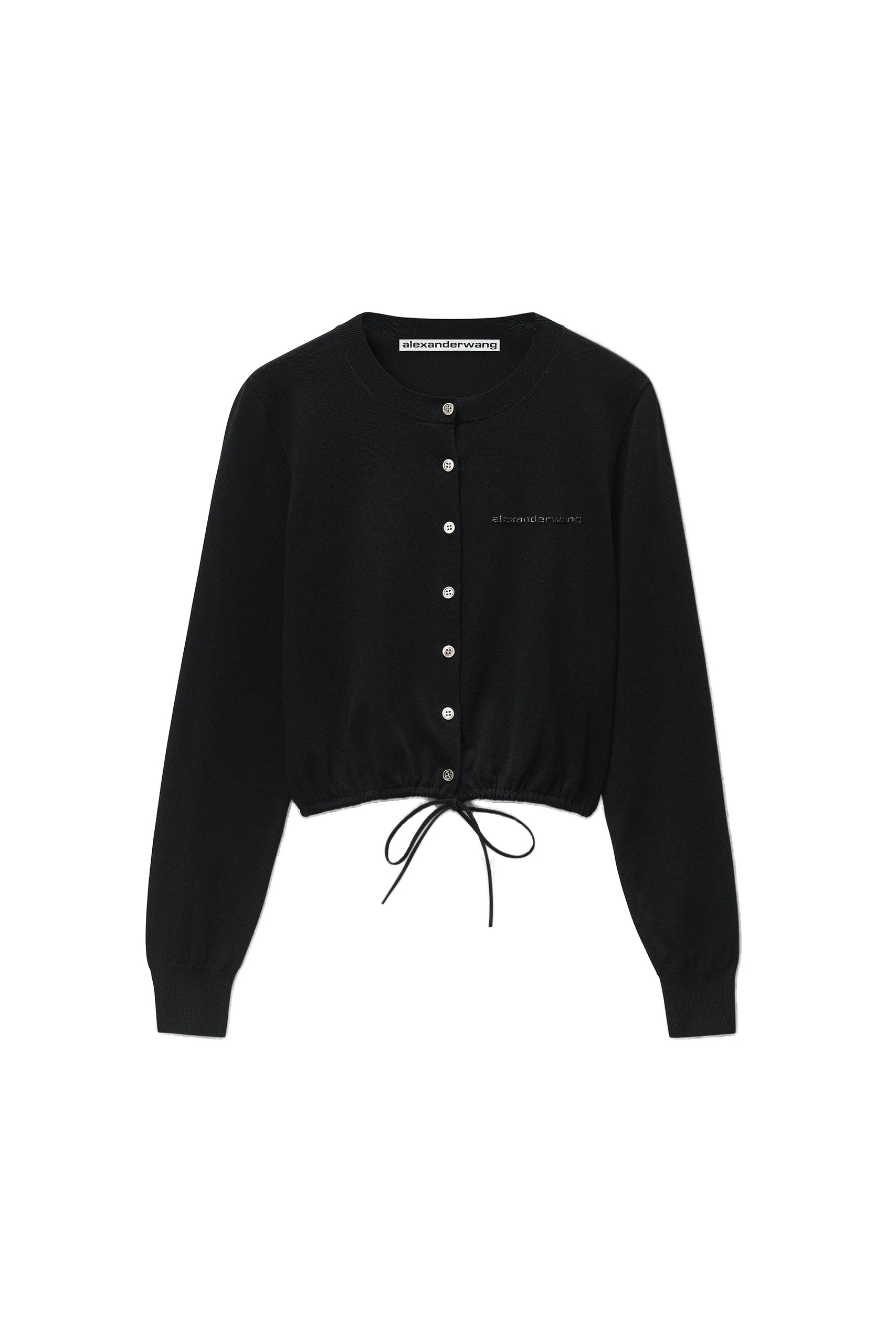 Alexander Wang Drawstring Hem Cardigan in Black Alexander Wang Drawstring Hem Cardigan in Black | Luxury Shoes