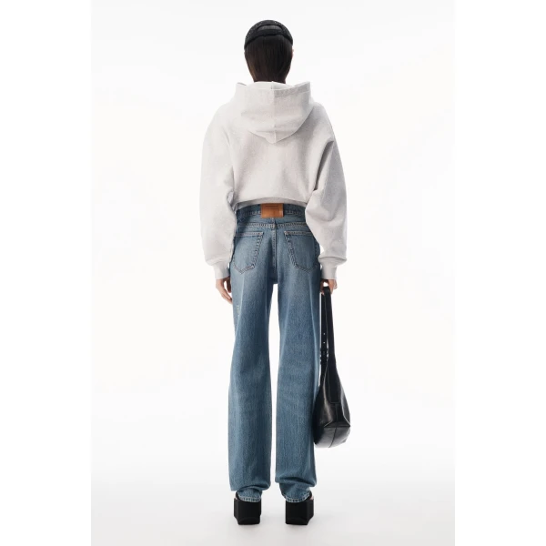 Alexander Wang EZ Crystal Hotfix Mirror Logo Jean in Vintage Medium Indigo | Denim | Luxury Shoes 