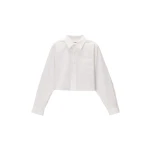 Alexander Wang Embroidered Logo Cropped Shirt in White | Luxury Shoes 