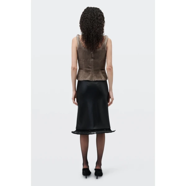 Alexander Wang Faux Fur Fitted Tank in Grey | Sleeveless | Luxury Shoes 