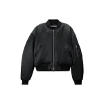 Alexander Wang Faux Fur Lined Bomber Jacket in Black | Luxury Shoes 