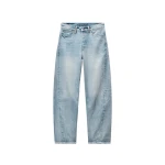 Alexander Wang Float Mid-Rise Relaxed Crystal Hotfix Belt Loop Jean in Vintage Bleach Blue | Luxury Shoes 