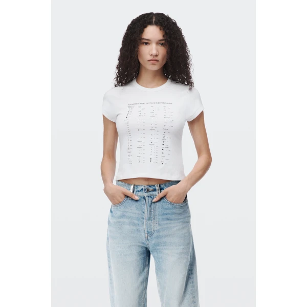 Alexander Wang Float Mid-Rise Relaxed Crystal Hotfix Belt Loop Jean in Vintage Bleach Blue | Denim | Luxury Shoes 