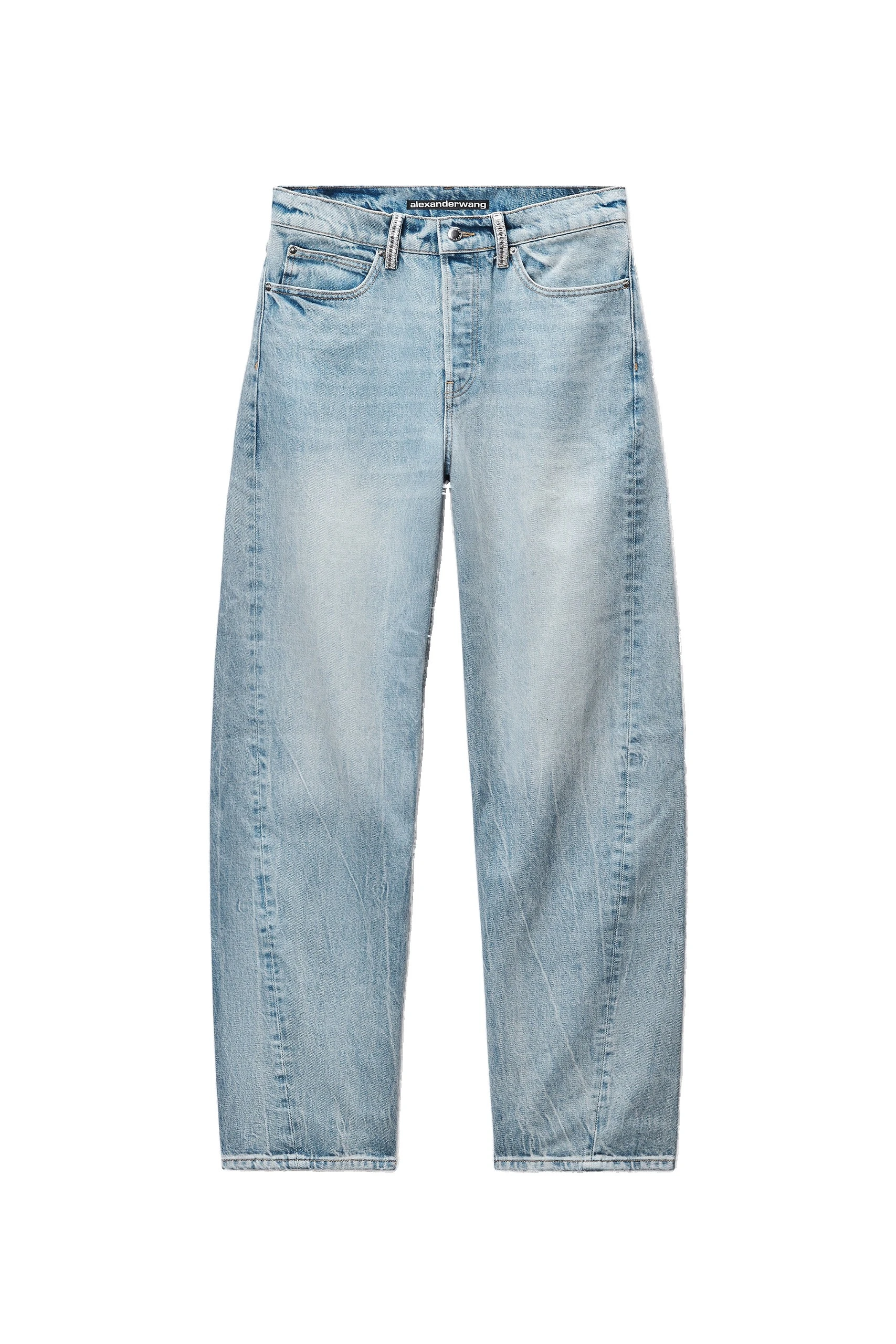 Alexander Wang Float Mid-Rise Relaxed Crystal Hotfix Belt Loop Jean in Vintage Bleach Blue Alexander Wang Float Mid-Rise Relaxed Crystal Hotfix Belt Loop Jean in Vintage Bleach Blue | Luxury Shoes