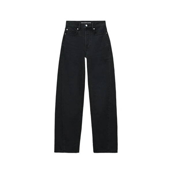 Alexander Wang Float Mid-Rise Relaxed Jean in Faded Black | Luxury Shoes 