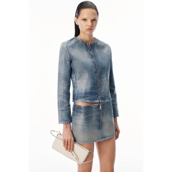 Alexander Wang Glazed Denim Jacket in Glazed Vintage Indigo | Jackets | Luxury Shoes 
