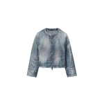 Alexander Wang Glazed Denim Jacket in Glazed Vintage Indigo | Luxury Shoes 