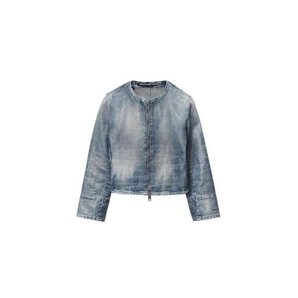 Alexander Wang Glazed Denim Jacket in Glazed Vintage Indigo | Luxury Shoes 