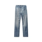 Alexander Wang Glazed Denim Slim Pant in Glazed Vintage Indigo | Luxury Shoes 